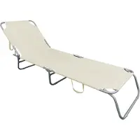 Mojawo Driepoot tuinstoel, campingstoel, beige, 186x55x24 cm