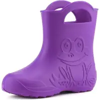 Ladeheid LA-CA-Frog Kinder Regenlaarzen - Rubber - Licht - EVA - Lilla - 34/35