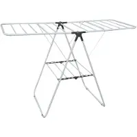 MSV Opvouwbaar Droogrek - Ruimtebesparend Wasrek - Inklapbaar Droogstandaard - 61x96x144cm - RVS - Wit