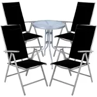 Mojawo Bistro set, 5-delig, zilvergrijs / zwart