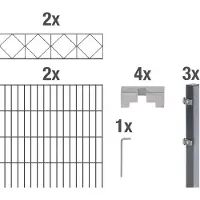 Alberts dubbel gaashekwerk Bergen staalhekwerk antraciet hoogte 100 - 160 cm, lengte 2 - 20 m