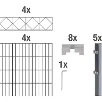 Alberts dubbel gaashekwerk Bergen staalhekwerk antraciet hoogte 100 - 160 cm, lengte 2 - 20 m