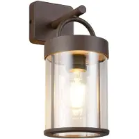 Reality Wandlamp buiten Almeria, dimbaar, bruin / roest, Aluminium, Wandlamp buiten