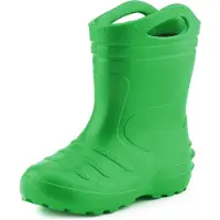 Ladeheid LA-KL-051 Kinder Regenlaarzen - Rubber - met Binnenschoen en Grepen - Waterdicht - EVA - Wasbare Binnenschoen – Groen – 23