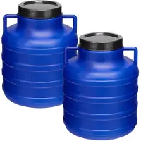 Garronda 2x5l Kunststof Trommel Met Deksel - Regenton - Vat - HDPE - Voedselvat - Tuin Hobbock – Blauwx2 - GD-STE-Barrel-B5L-2B
