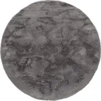 Tapis.nl Vachtkleed Fluffy antraciet 200 cm rond
