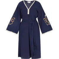 Usha Jurk 'Festival' marine / bruin / wit