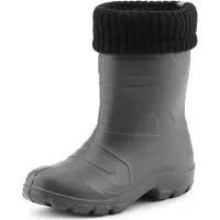 Ladeheid Kinder Regenlaarzen - Rubber - met Binnenschoen - EVA - Wasbare Binnenschoen - LA-LMG-845-AspenKids - Grafiet/Zwart - 26