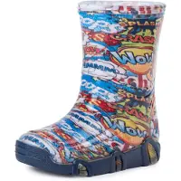 Ladeheid Kinder Regenlaarzen - Jongens Meisjes Antislip Zool - PVC -LA-ZT-SzuwarekBW - Mehrfarbig Wow - 27/28