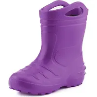 Ladeheid LA-KL-051 Kinder Regenlaarzen - Rubber - met Binnenschoen en Grepen - Waterdicht - EVA - Wasbare Binnenschoen – Violet – 25