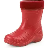 Ladeheid LA-KL-050 Kinder Regenlaarzen - Rubber - met Binnenschoen - EVA - Wasbare Binnenschoen - Rood - 28