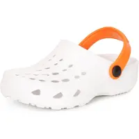 Ladeheid Clogs Kinderen - Tuinschoenen - Lichte - Kinderschoenen - Meisjes - Jongens - Wit/Oranje - 28/29 - LA-CA-FTKIDS