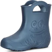Ladeheid LA-CA-Frog Kinder Regenlaarzen - Rubber - Licht - EVA - Metallic Blauw-2 - 32/33