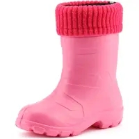 Ladeheid Kinder Regenlaarzen - Rubber - met Binnenschoen - EVA - Wasbare Binnenschoen - LA-LMG-845-AspenKids - Roze1025/Roze - 27