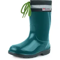 Ladeheid Kinder Regenlaarzen - Rubber - Hoog met Veters - PVC - Waterdicht – Donkergroen Zwart – 33 - LA-LMG-972-Kim