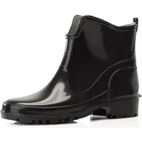 Ladeheid LA-LMG-930-Elke Dames Regenlaarzen - Rubber - Enkelhoogte - PVC - Waterdicht – Zwart2 – 39