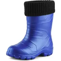 Ladeheid Kinder Regenlaarzen - Rubber - met Binnenschoen - EVA - Wasbare Binnenschoen - LA-LMG-845-AspenKids - Korenbloem2727c/Zwart - 26