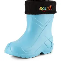 Ladeheid Kinder Regenlaarzen - Gevoerd en Waterdicht Vederlicht - EVA - LA-LMG-763-Scandi - Turkoois306c/Zwart - 33
