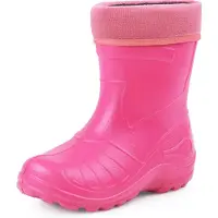 Ladeheid LA-KL-050 Kinder Regenlaarzen - Rubber - met Binnenschoen - EVA - Wasbare Binnenschoen - Roze - 34
