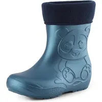 Ladeheid Kinder Regenlaarzen - Thermo Rubberlaarzen Vederlicht - EVA - LA-CA-PandaWinter - Metallic Blauw-2 - 26/27