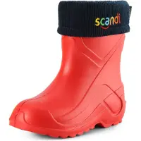 Ladeheid Kinder Regenlaarzen - Gevoerd en Waterdicht Vederlicht - EVA - LA-LMG-763-Scandi - Rood1/Marineblauw - 35