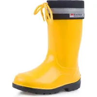 Ladeheid Kinder Regenlaarzen - Rubber - Hoog met Veters - PVC - Waterdicht – Geel Zwart – 27 - LA-LMG-972-Kim
