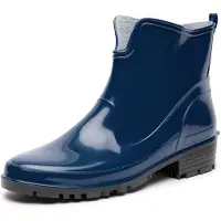 Ladeheid LA-LMG-930-Elke Dames Regenlaarzen - Rubber - Enkelhoogte - PVC - Waterdicht – Donkerblauw – 41