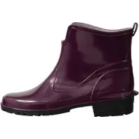 Ladeheid LA-LMG-930-Elke Dames Regenlaarzen - Rubber - Enkelhoogte - PVC - Waterdicht – Wijnrood/zwart – 37