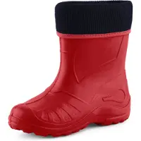 Ladeheid Kinder Regenlaarzen - Rubber - met Binnenschoen - EVA - Wasbare Binnenschoen - LA-KL-EVA-Kids - Rood - 24