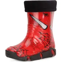 Ladeheid Kinder Regenlaarzen - Rubber - Hoog - PVC – Waterdicht - LA-ZT-Szuwarek2020 - Rode spinnen 39 - 25/26