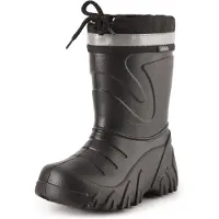 Ladeheid Kinder Regenlaarzen - Winter Thermo Rubber Laarzen Gevoerd - EVA - LA-LMG-835-Grizzly - Zwart/Reflectie - 22/23