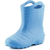 Ladeheid LA-KL-051 Kinder Regenlaarzen - Rubber - met Binnenschoen en Grepen - Waterdicht - EVA - Wasbare Binnenschoen – Lichtblauw – 34