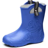 Ladeheid Kinder Regenlaarzen – Lichtgewicht Rubberen – Laarzen – Thermovoering – Meisjes – Jongens – Antislip – Regenlaarzen – Kinder – Blauw – 34/35 - LA-CA-Frog245