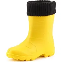 Ladeheid Kinder Regenlaarzen - Rubber - met Binnenschoen - EVA - Wasbare Binnenschoen - LA-LMG-845-AspenKids - Geel1/Zwart - 27
