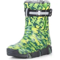 Ladeheid Kinder Regenlaarzen - Gevoerd en Waterdicht - PVC - LA-ZT-Winter - 05-Groen - 27/28