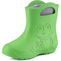 Ladeheid LA-CA-FrogWinter Kinder Regenlaarzen - Rubber - met Binnenschoen - EVA - Wasbare Binnenschoen - Groen/Grijs - 28/29