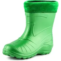 Ladeheid LA-KL-050 Kinder Regenlaarzen - Rubber - met Binnenschoen - EVA - Wasbare Binnenschoen - Smaragdgroen - 34
