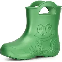 Ladeheid LA-CA-Frog Kinder Regenlaarzen - Rubber - Licht - EVA - Smaragdgroen - 34/35