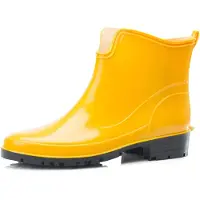 Ladeheid LA-LMG-930-Elke Dames Regenlaarzen - Rubber - Enkelhoogte - PVC - Waterdicht – Geel – 42