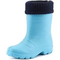 Ladeheid Kinder Regenlaarzen - Rubber - met Binnenschoen - EVA - Wasbare Binnenschoen - LA-LMG-845-AspenKids - Turquoise306c/Navy - 25