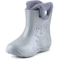 Ladeheid LA-CA-FrogButton Kinder Regenlaarzen - Rubber - met Binnenschoen – EVA - Wasbare Binnenschoen – Grijs-1 -30/31