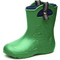 Ladeheid Kinder Regenlaarzen – Lichtgewicht Rubberen – Laarzen – Thermovoering – Meisjes – Jongens – Antislip – Regenlaarzen – Kinder – Smaragdgroen – 30/31 - LA-CA-Frog245