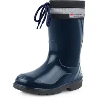 Ladeheid Kinder Regenlaarzen - Rubber - Hoog met Veters - PVC - Waterdicht – Donkerblauw Zwart – 31 - LA-LMG-972-Kim