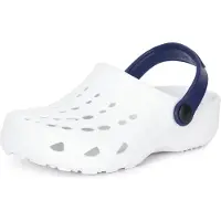 Ladeheid Clogs Kinderen - Tuinschoenen - Lichte - Kinderschoenen - Meisjes - Jongens - Wit/Marineblauw - 28/29 - LA-CA-FTKIDS
