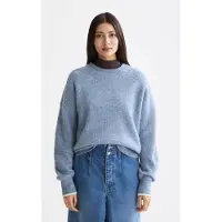 Scotch & Soda Fuzzy Crew Neck Pullover Faded Denim Melange Size: S | Sweaters Outlet | Dames | Blauw