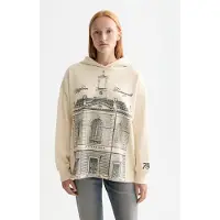 Scotch & Soda 750 Years Artwork Hoodie Sandshell Maat: M | Hoodies Outlet | Dames | Beige