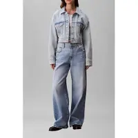 Calvin Klein Denim Cropped Trucker Jacket Bleached Blue Maat: XL | Spijkerjassen Outlet | Dames | Blauw