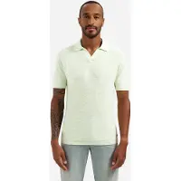 No-excess Pullover short sleeve v-polo slub seagreen