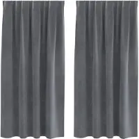 vidaXL Gordijnen 2 st Lichtgrijs 140 x 175 cm fluweel