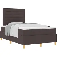 vidaXL Boxspring bed met hoofdeinde Donkerbruin 120 x 190 cm Stof